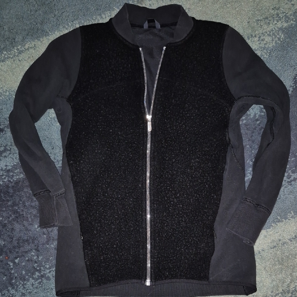 Lululemon Oh So Sherpa Black Zip-Up Jacket Size 6